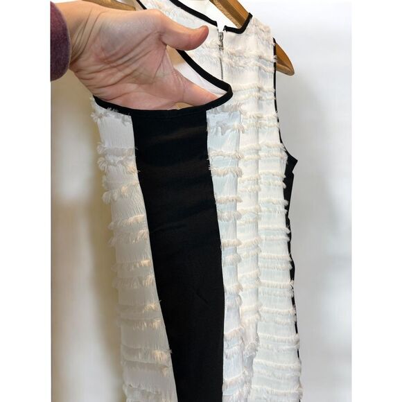 Masseys dress size medium semi formal‎ white and black sleeveless above knee - Picture 6 of 6